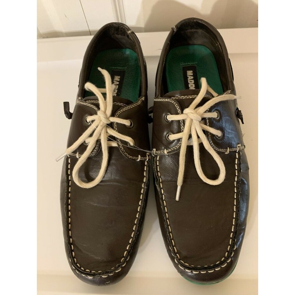 Madden "Gamer" Brown Leather Lined Boat Shoes Men’s Sz‎ 10